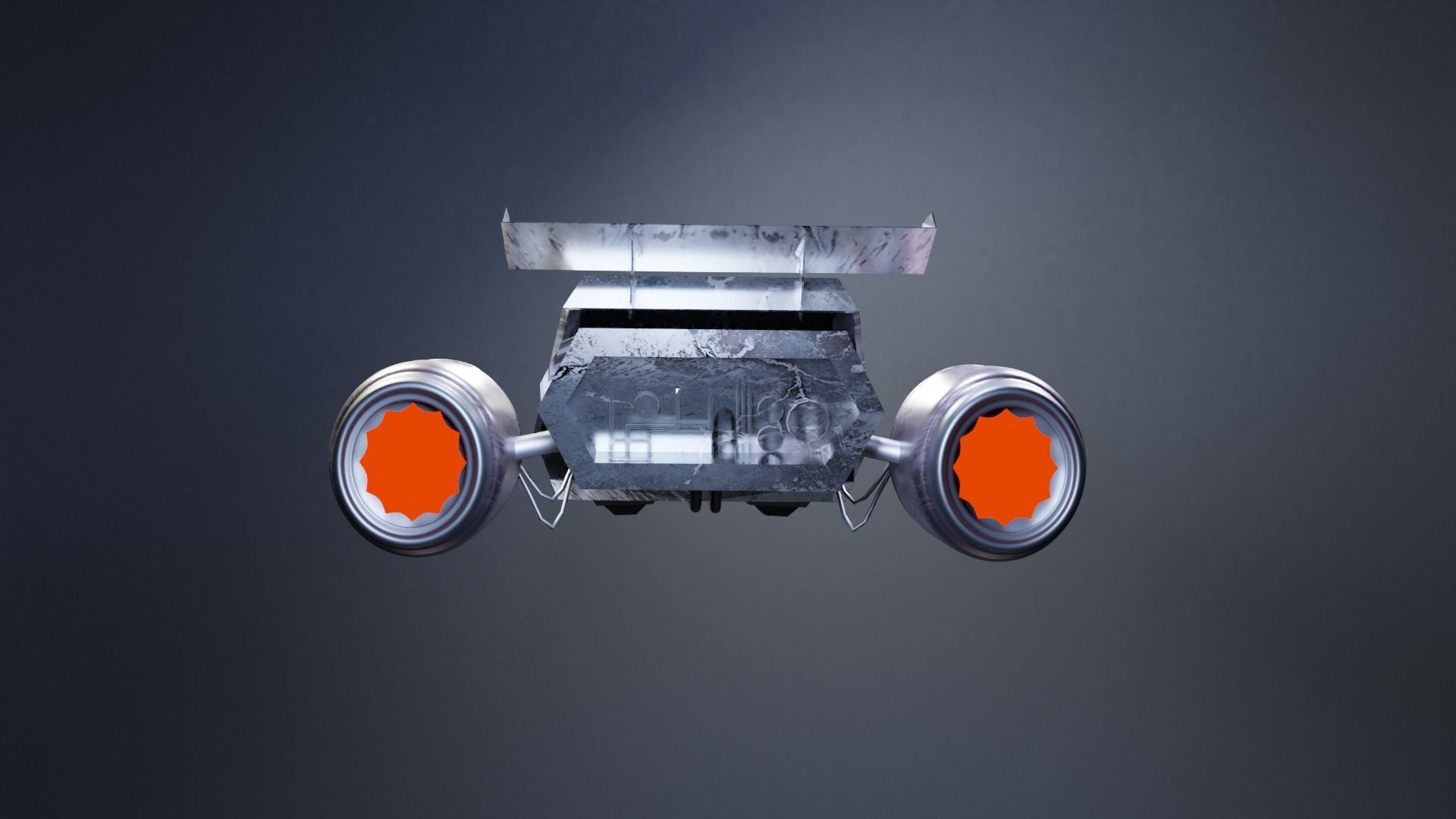 space car Low-poly 3D model_4