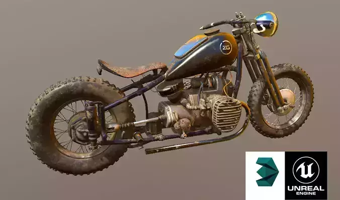 Motocycle heavy  M72  Model low-poly 3D model Low-poly 3D model