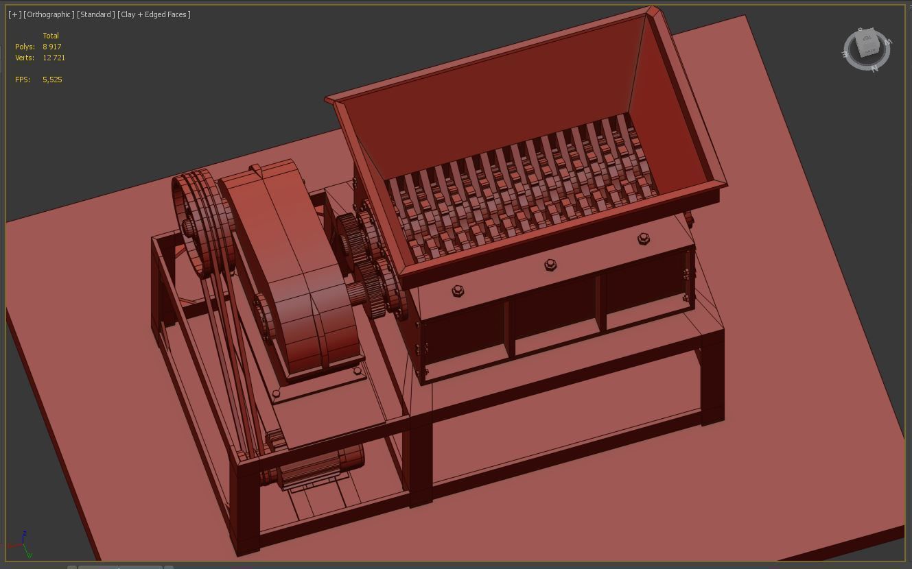 Metal Shredder animated Low-poly 3D model_8