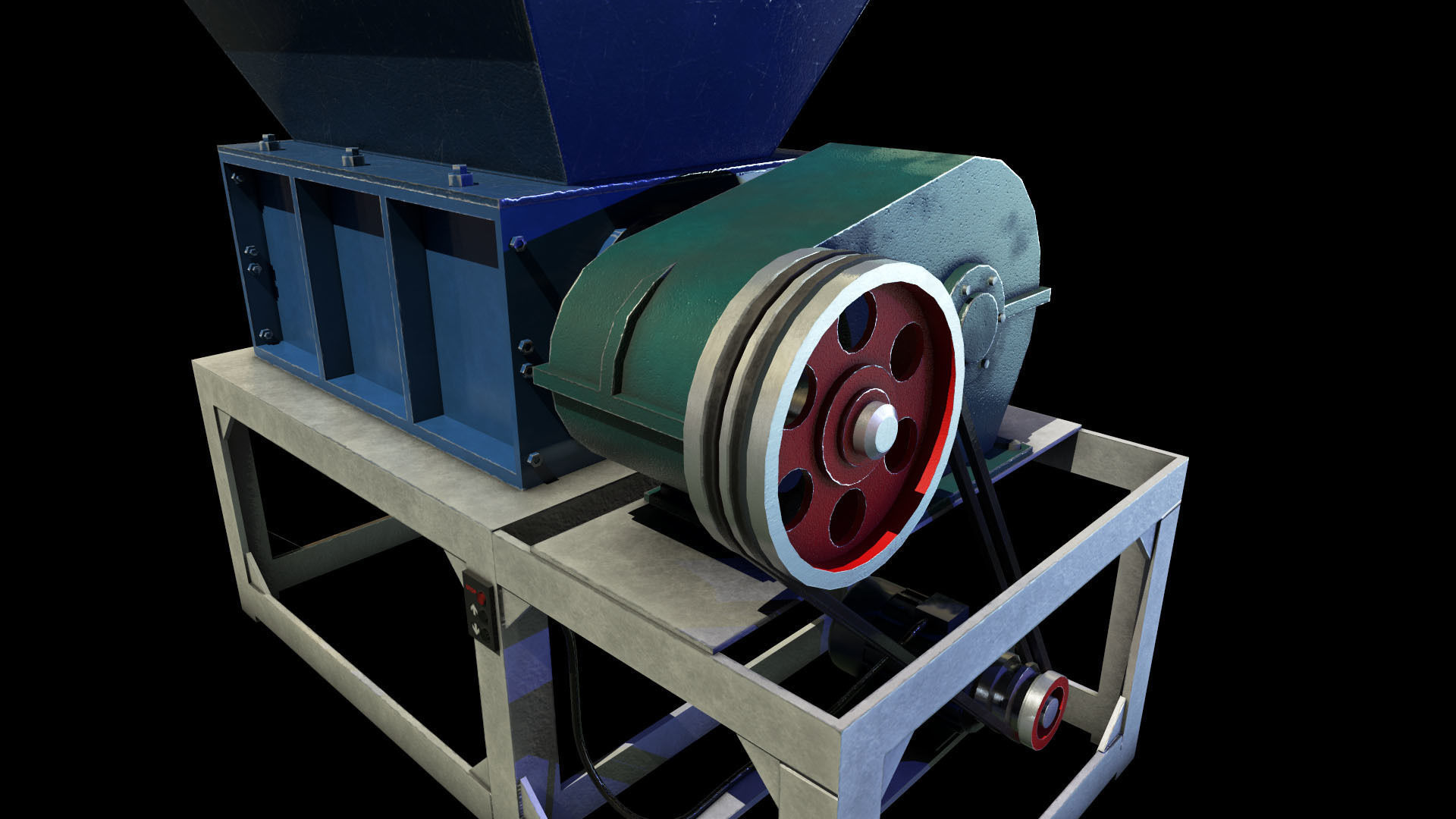 Metal Shredder animated Low-poly 3D model_4