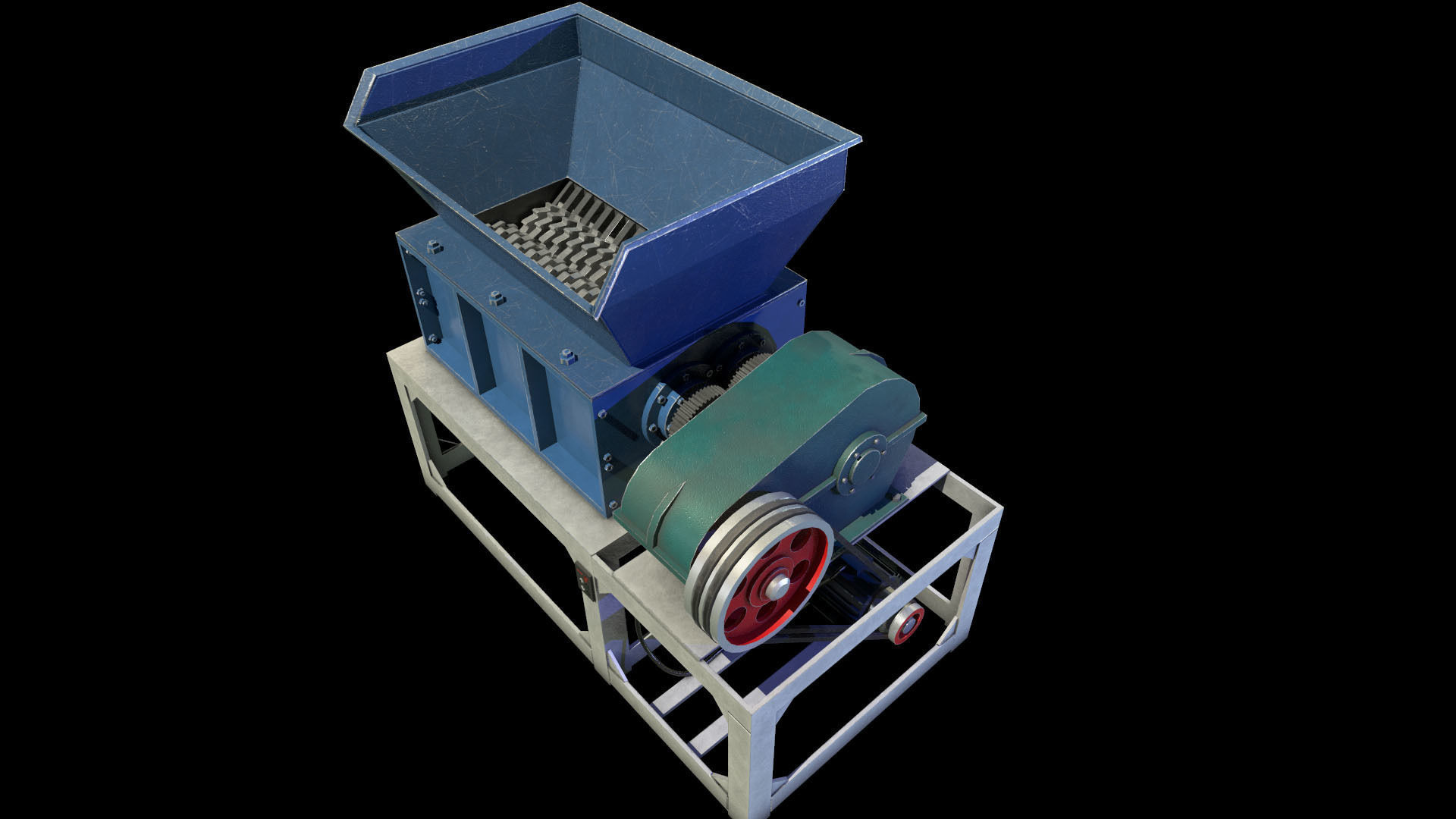 Metal Shredder animated Low-poly 3D model_2