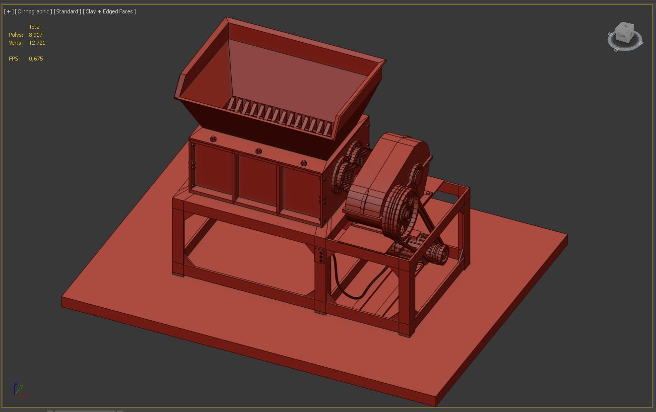 Metal Shredder animated Low-poly 3D model_7