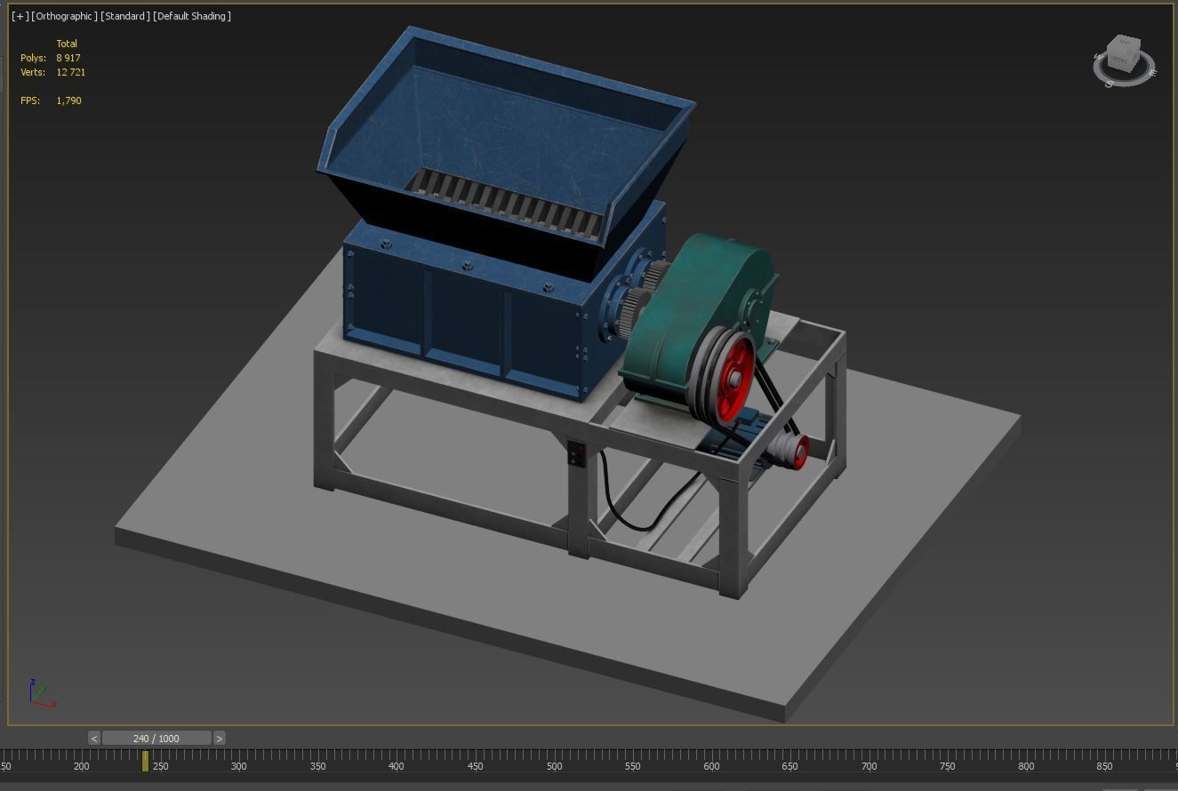 Metal Shredder animated Low-poly 3D model_10