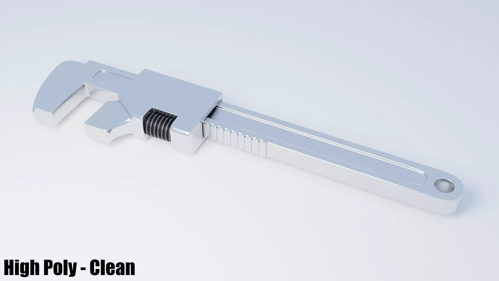 Monkey Wrench Low-poly 3D model_0