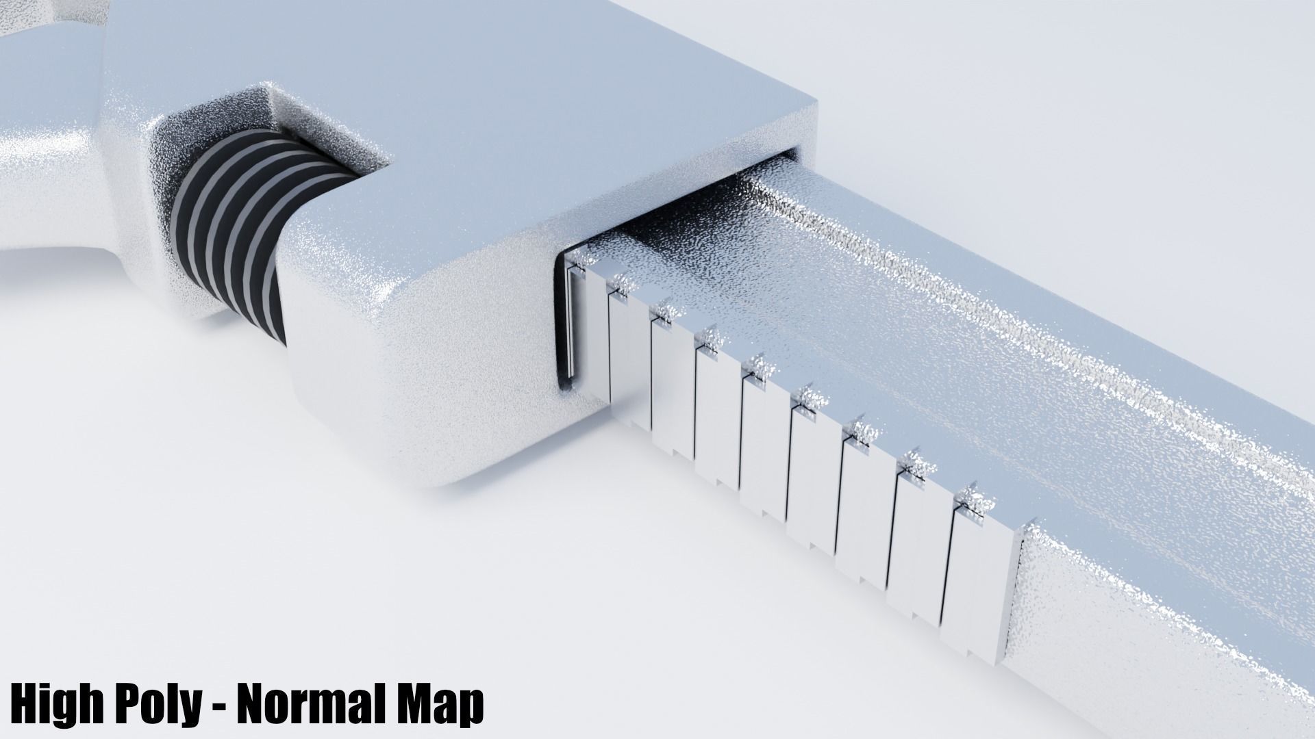 Monkey Wrench Low-poly 3D model_9