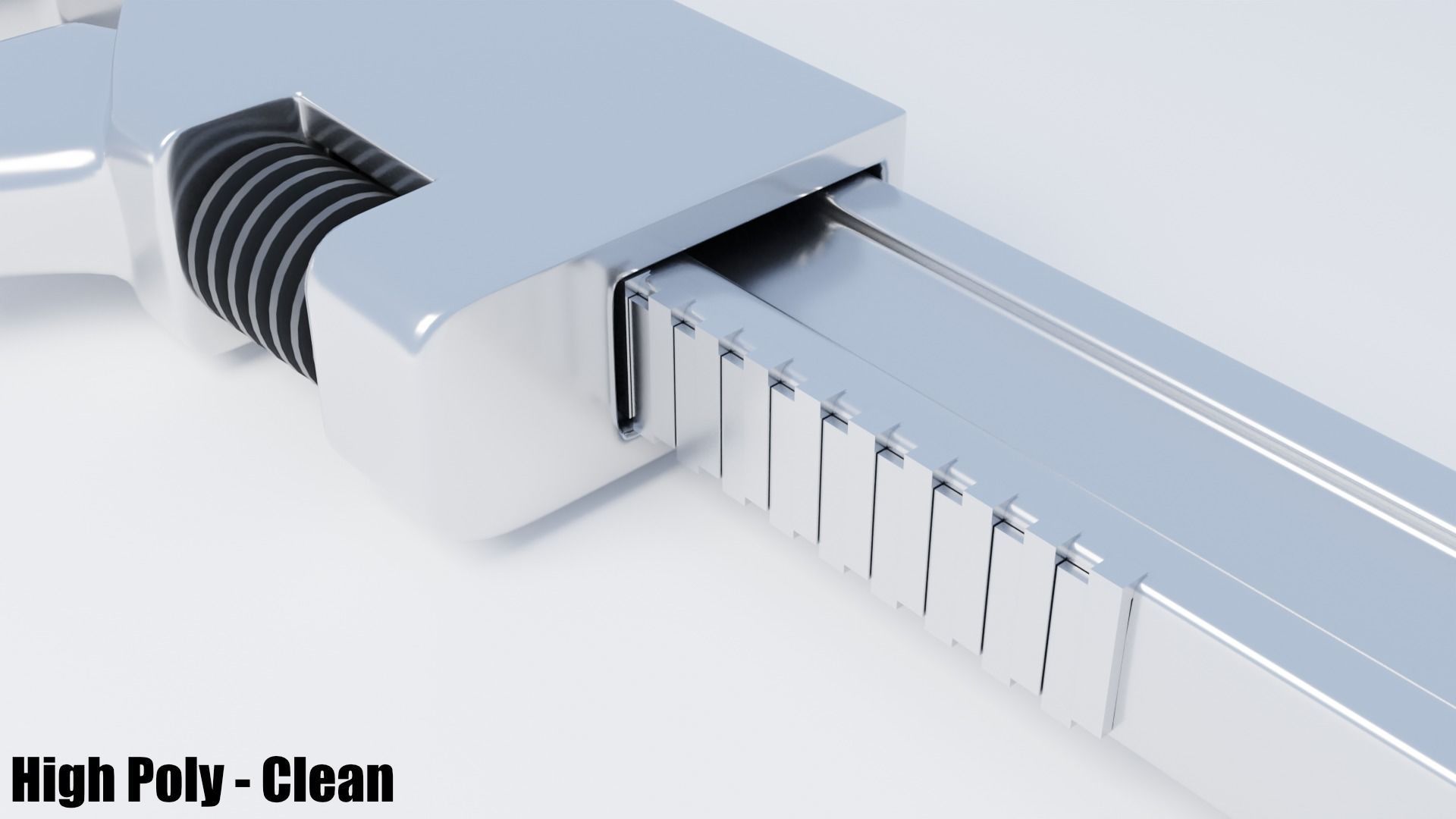 Monkey Wrench Low-poly 3D model_5