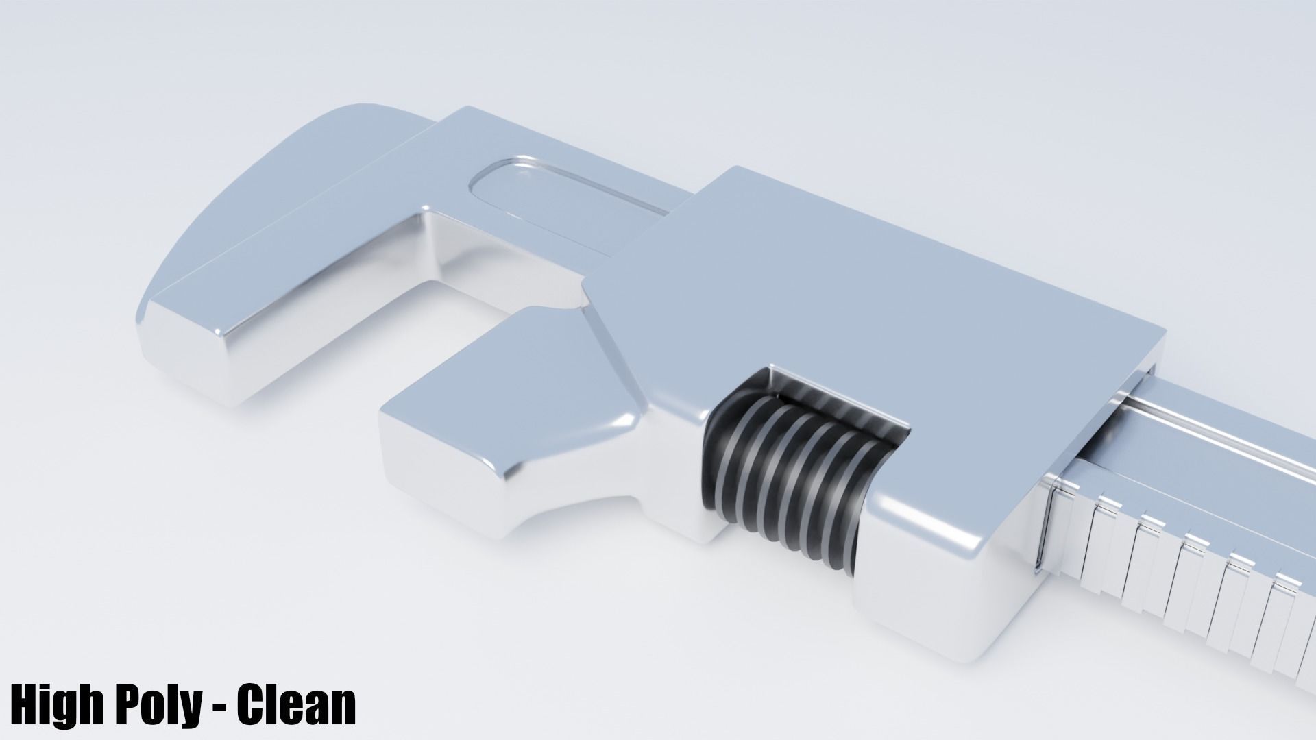Monkey Wrench Low-poly 3D model_4
