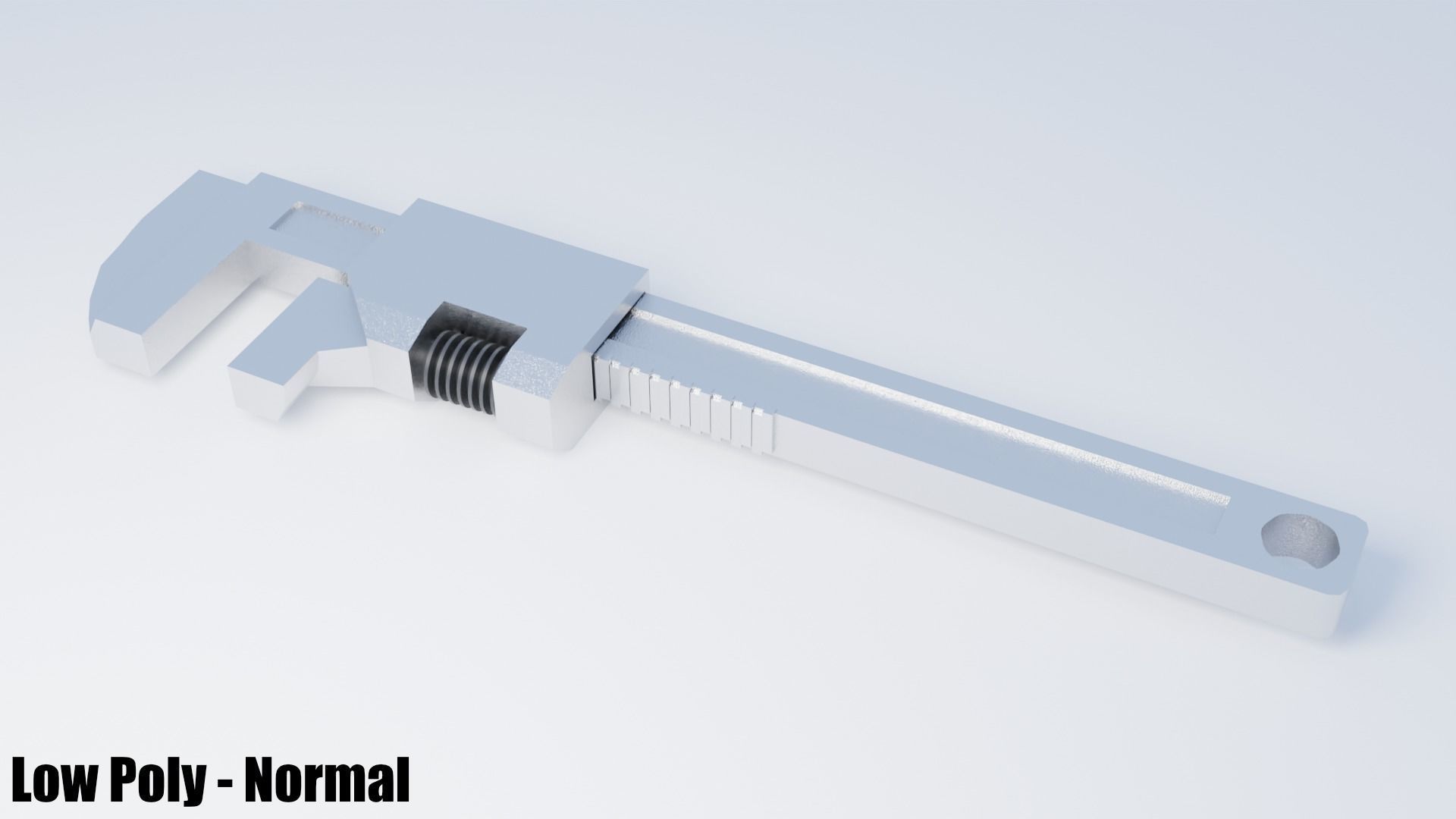 Monkey Wrench Low-poly 3D model_19