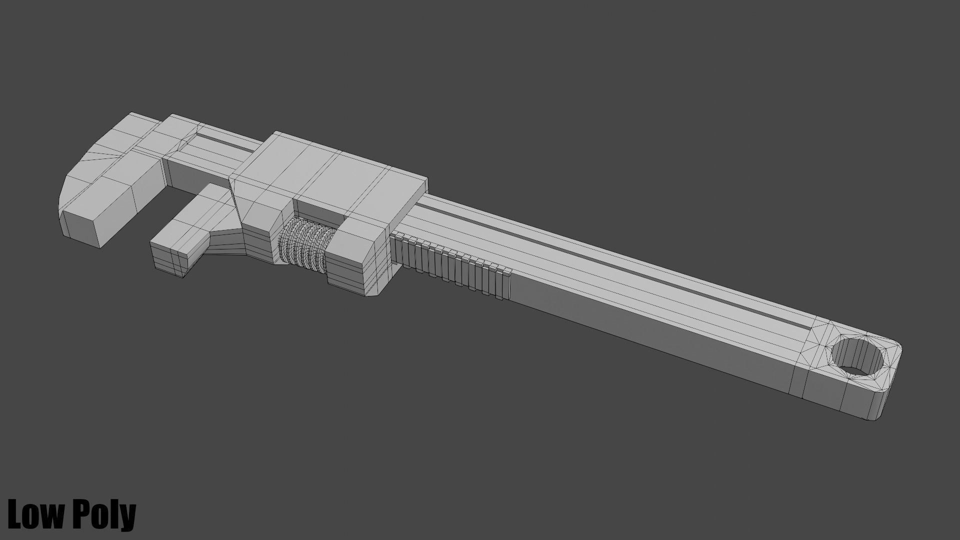 Monkey Wrench Low-poly 3D model_23