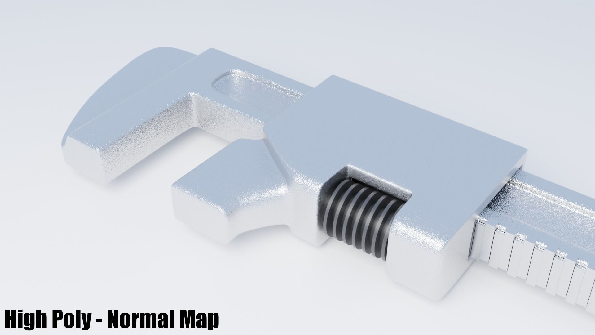 Monkey Wrench Low-poly 3D model_8