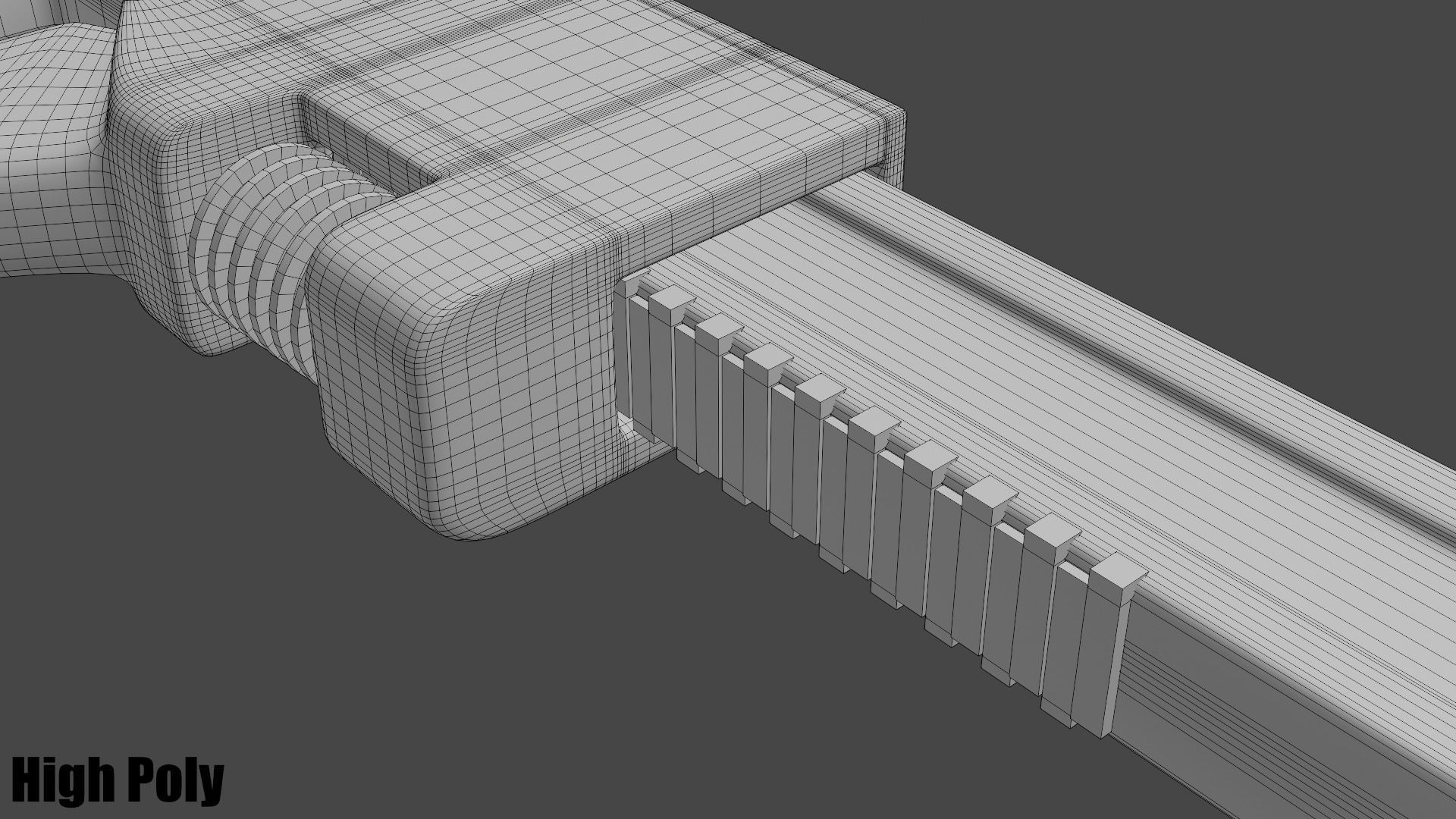 Monkey Wrench Low-poly 3D model_13