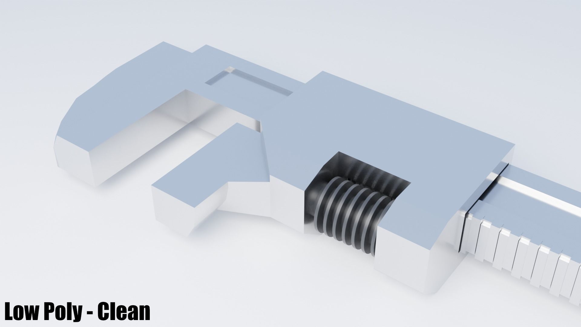 Monkey Wrench Low-poly 3D model_16
