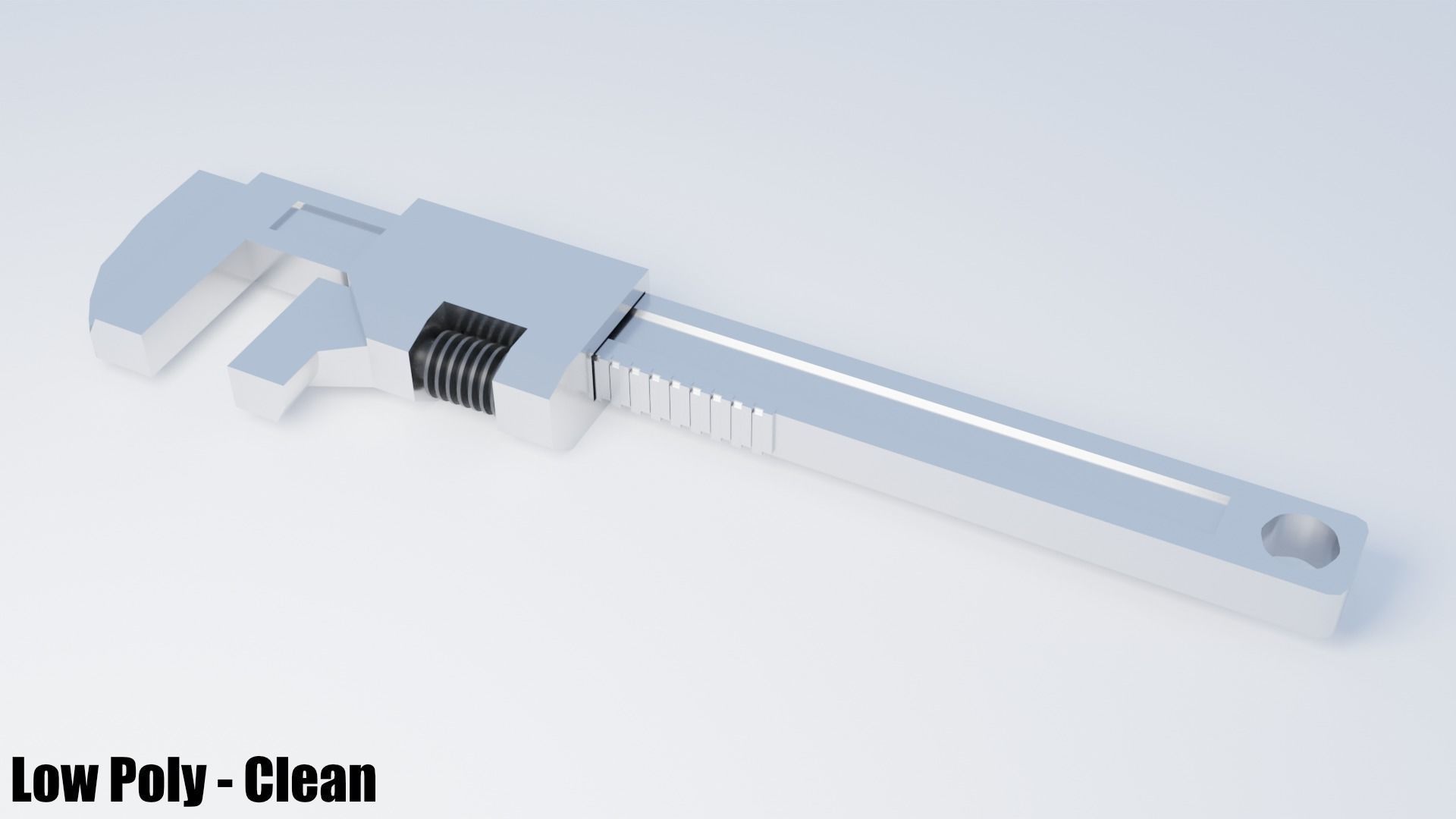 Monkey Wrench Low-poly 3D model_15