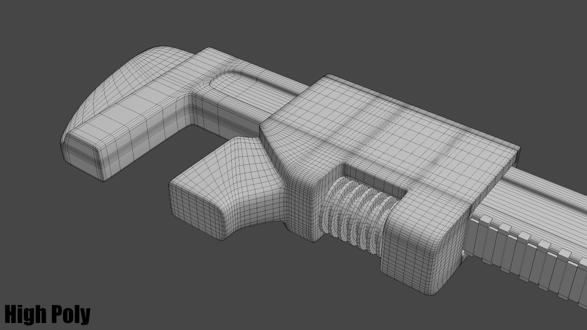 Monkey Wrench Low-poly 3D model_12