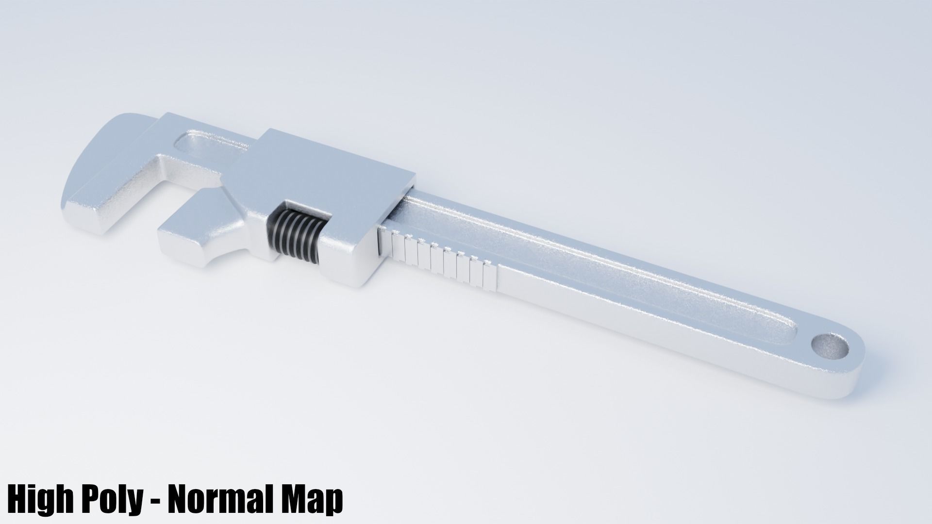 Monkey Wrench Low-poly 3D model_7
