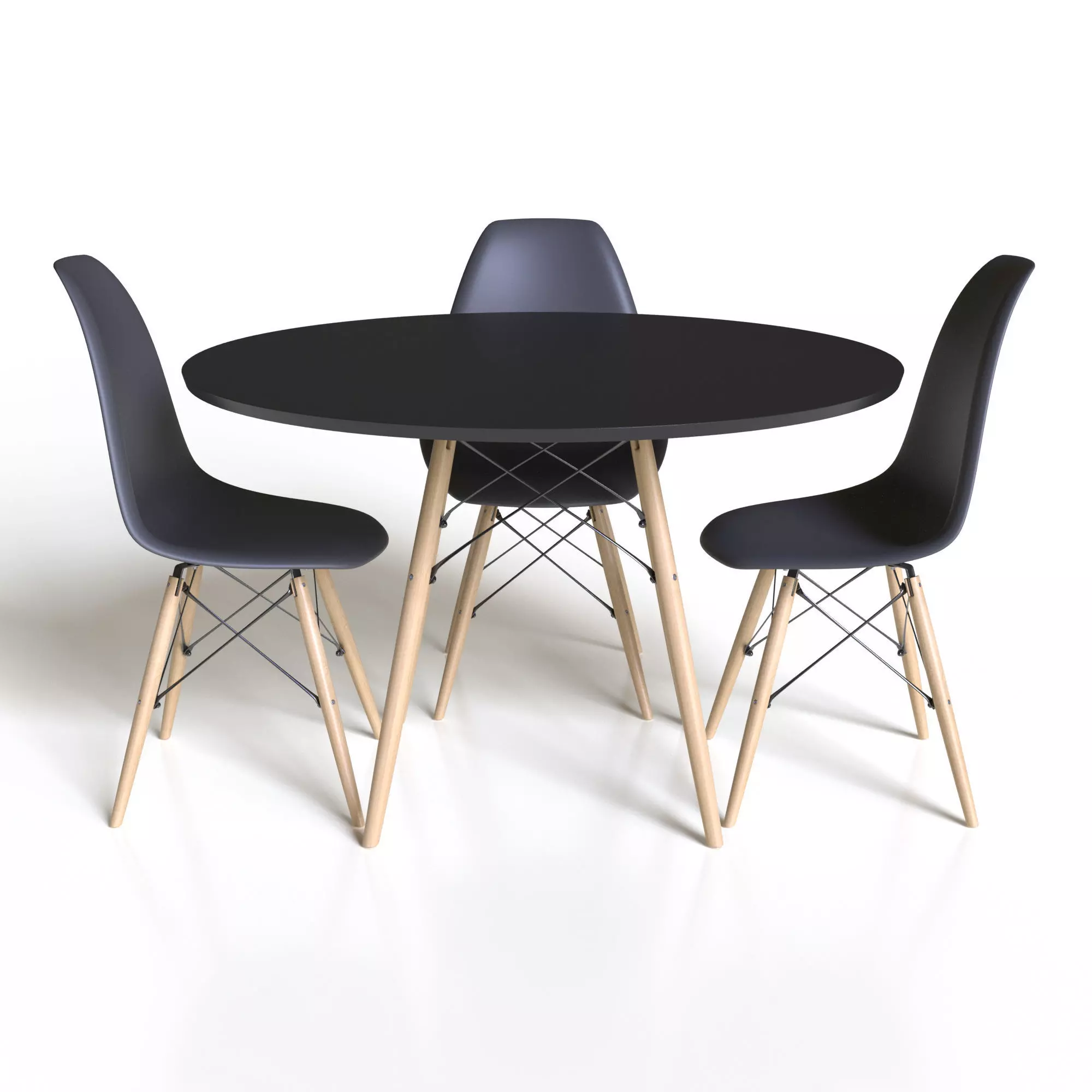Plastic Chair and Table Charles Eames Eiffel 3D model