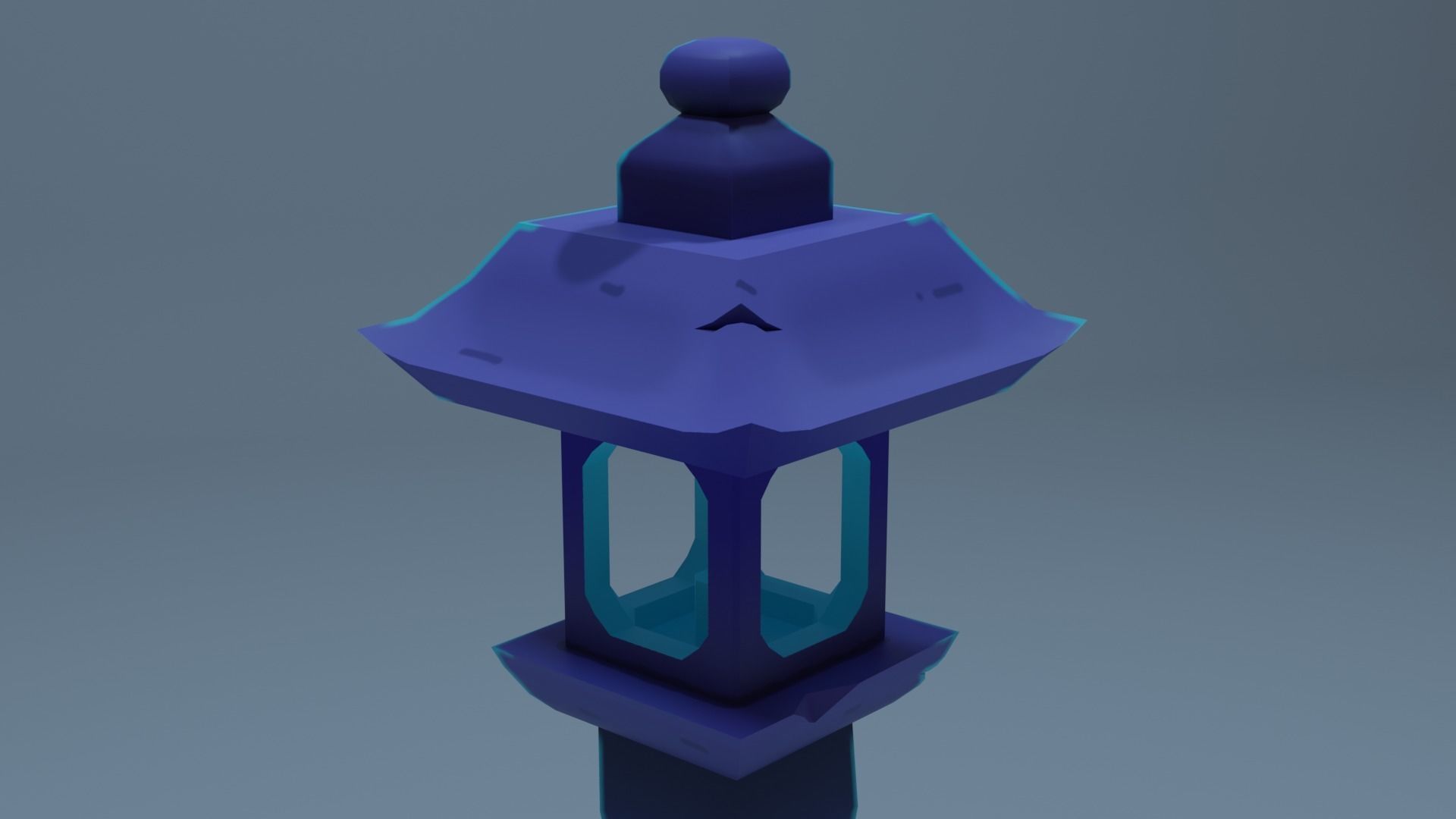 Lamp post stylized Low-poly 3D model_1