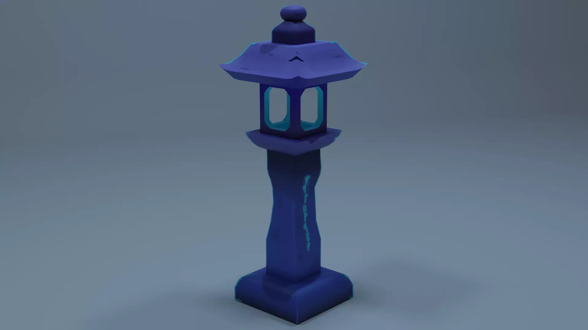 Lamp post stylized Low-poly 3D model_0