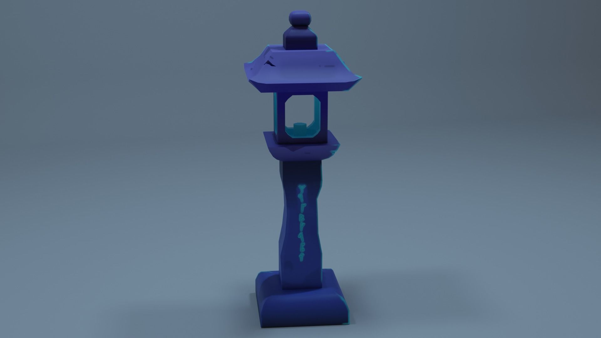 Lamp post stylized Low-poly 3D model_3