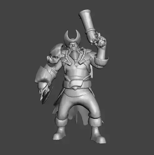 Gangplank 3D Model armored man holding gun