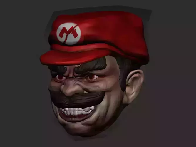 Devil Mario Head Sculpt for Action Figures Custom Head 3D print model