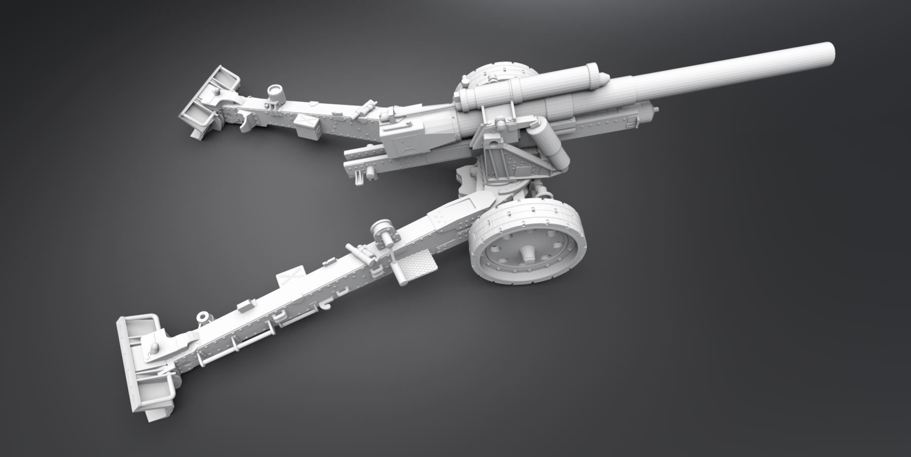 sFh 18 howitzer Scale model 3D print model_3