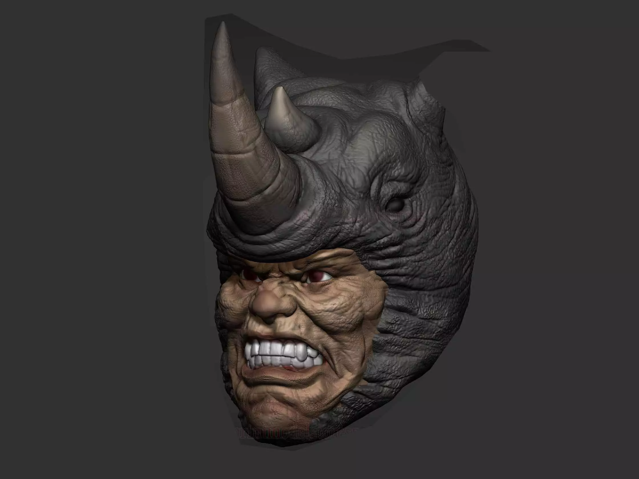 Marvel Comics Rhino Head Sculpt for Custom Action Figures 3D print model_0