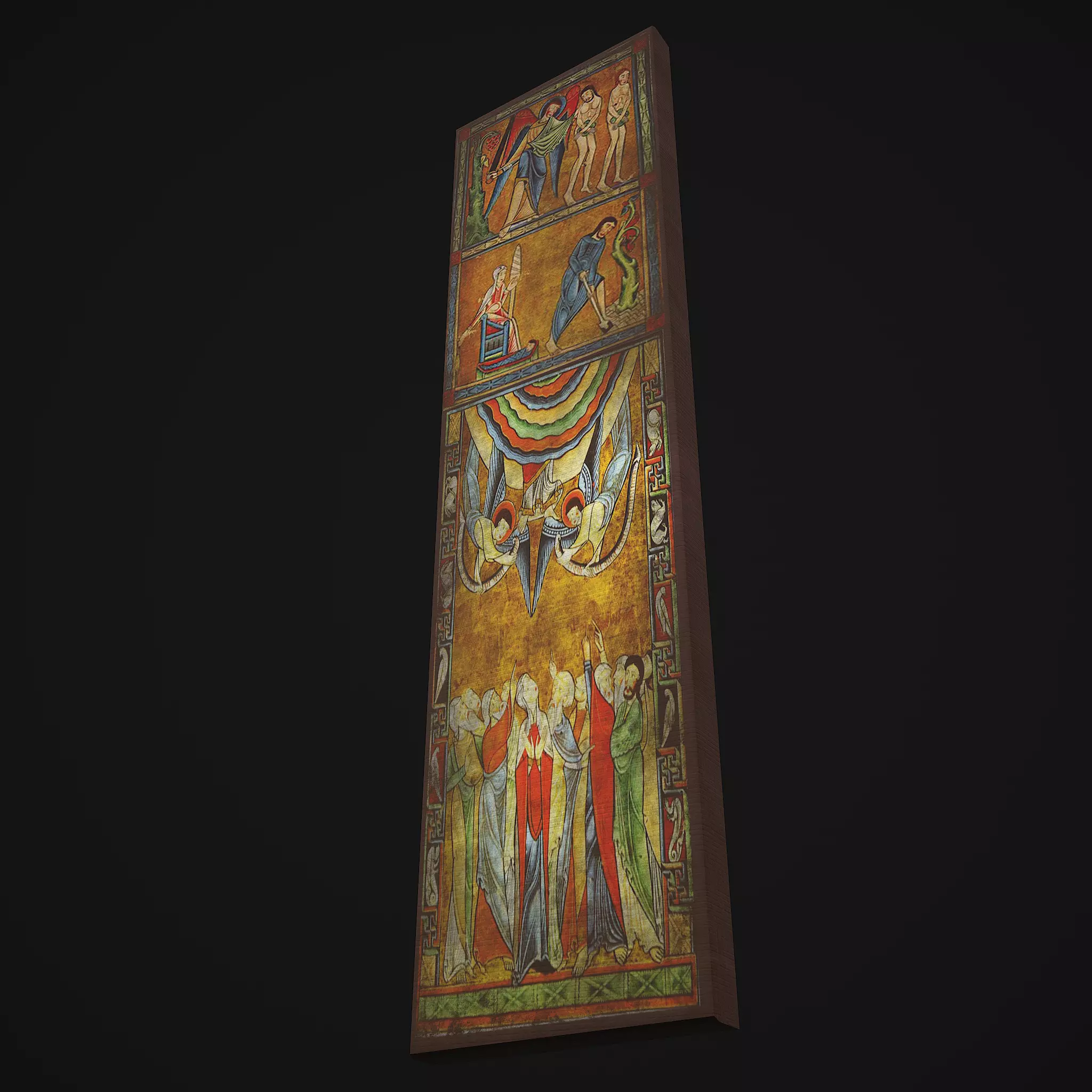 Medieval Biblical Painting Low-poly 3D model