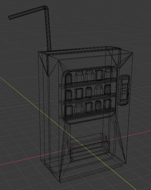 Low poly stylized vending machine Low-poly 3D model_8