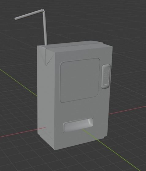 Low poly stylized vending machine Low-poly 3D model_9