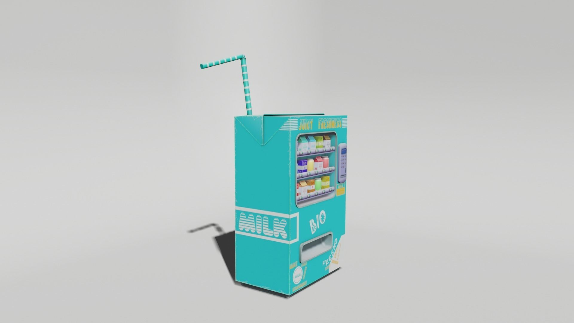 Low poly stylized vending machine Low-poly 3D model_6