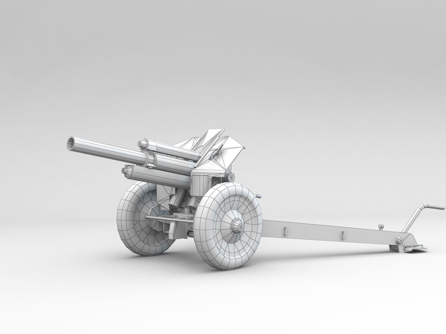 Low Poly M1938 M30 122mm Soviet howitzer Low-poly 3D model_10