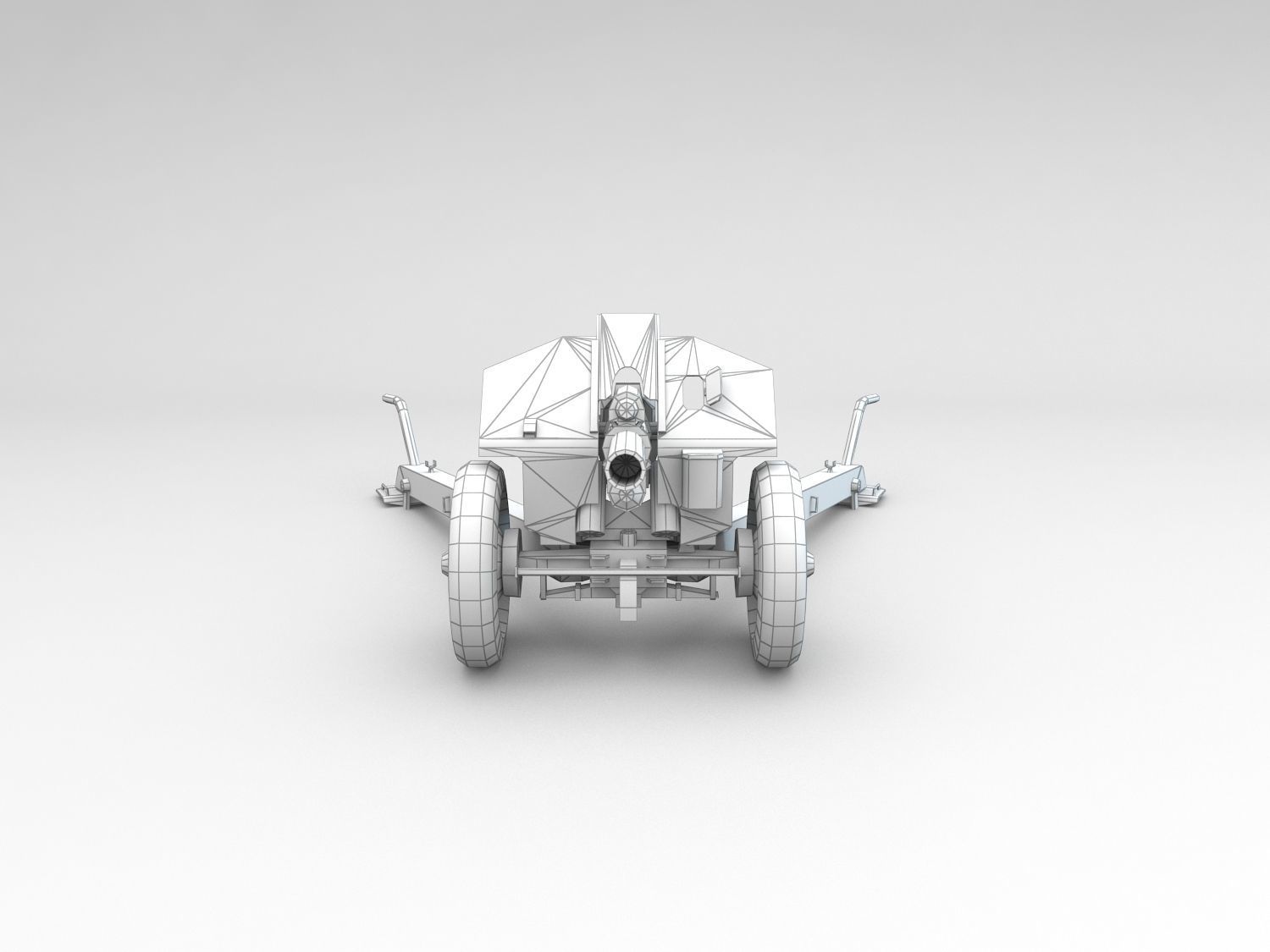Low Poly M1938 M30 122mm Soviet howitzer Low-poly 3D model_5
