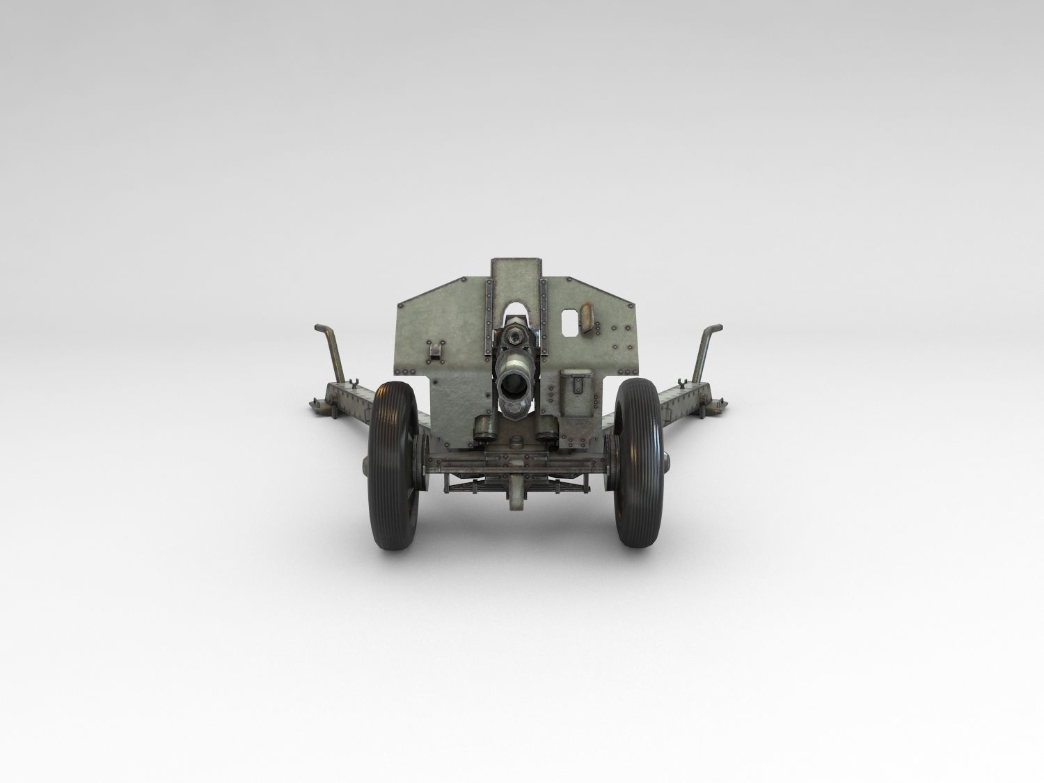 Low Poly M1938 M30 122mm Soviet howitzer Low-poly 3D model_4