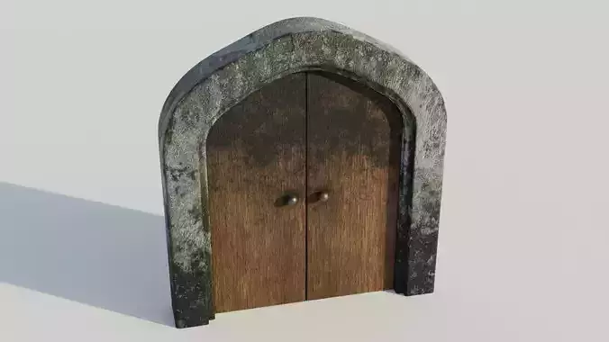 Antique door 3D model PBR materials 4K