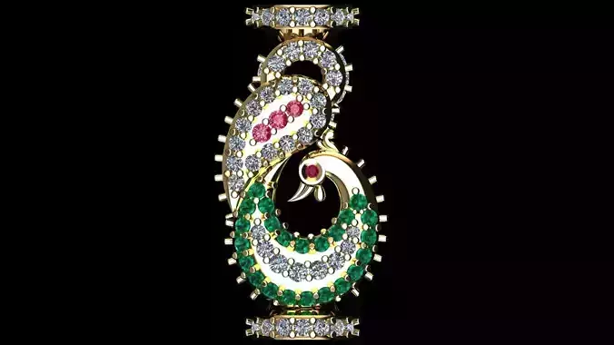 Jewel Peacock Pendent