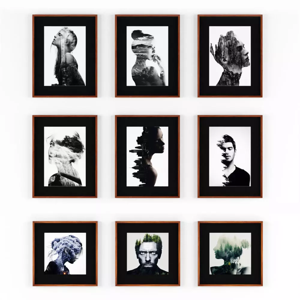 Picture set 04 Double Exposure Portraits 3D model