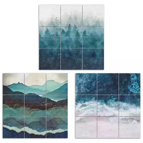 Picture Wood Wall Art Blue nature
