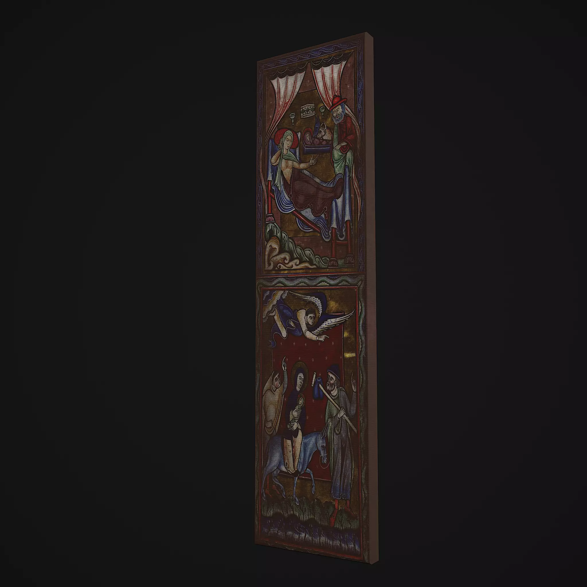 Medieval Manuscript Painting Low-poly 3D model_0