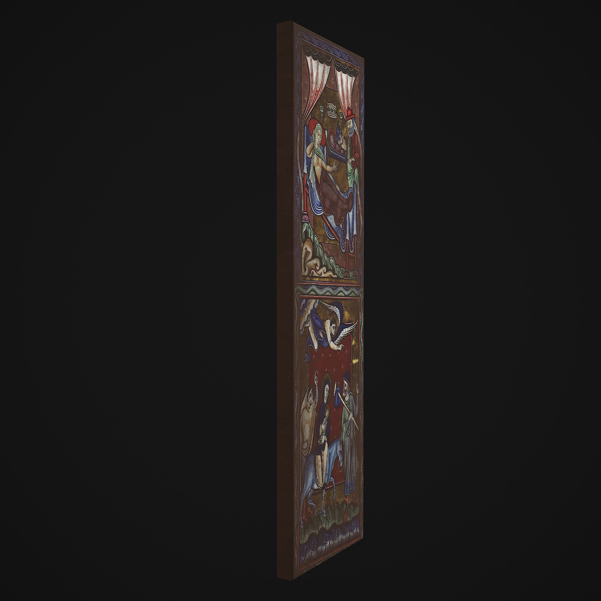 Medieval Manuscript Painting Low-poly 3D model_11