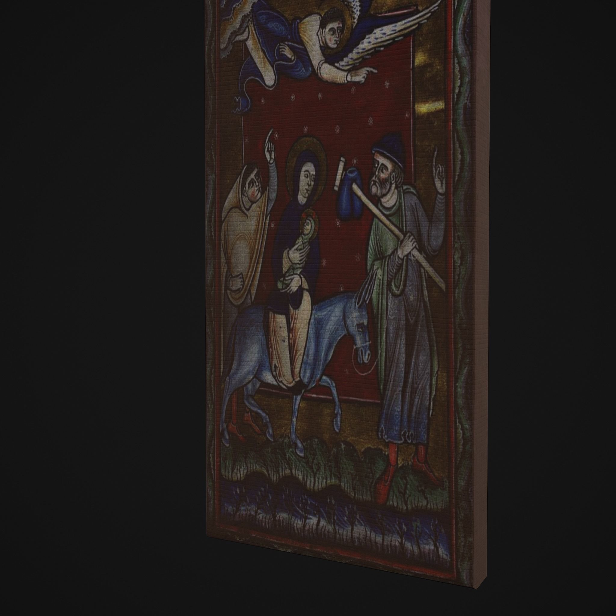 Medieval Manuscript Painting Low-poly 3D model_5