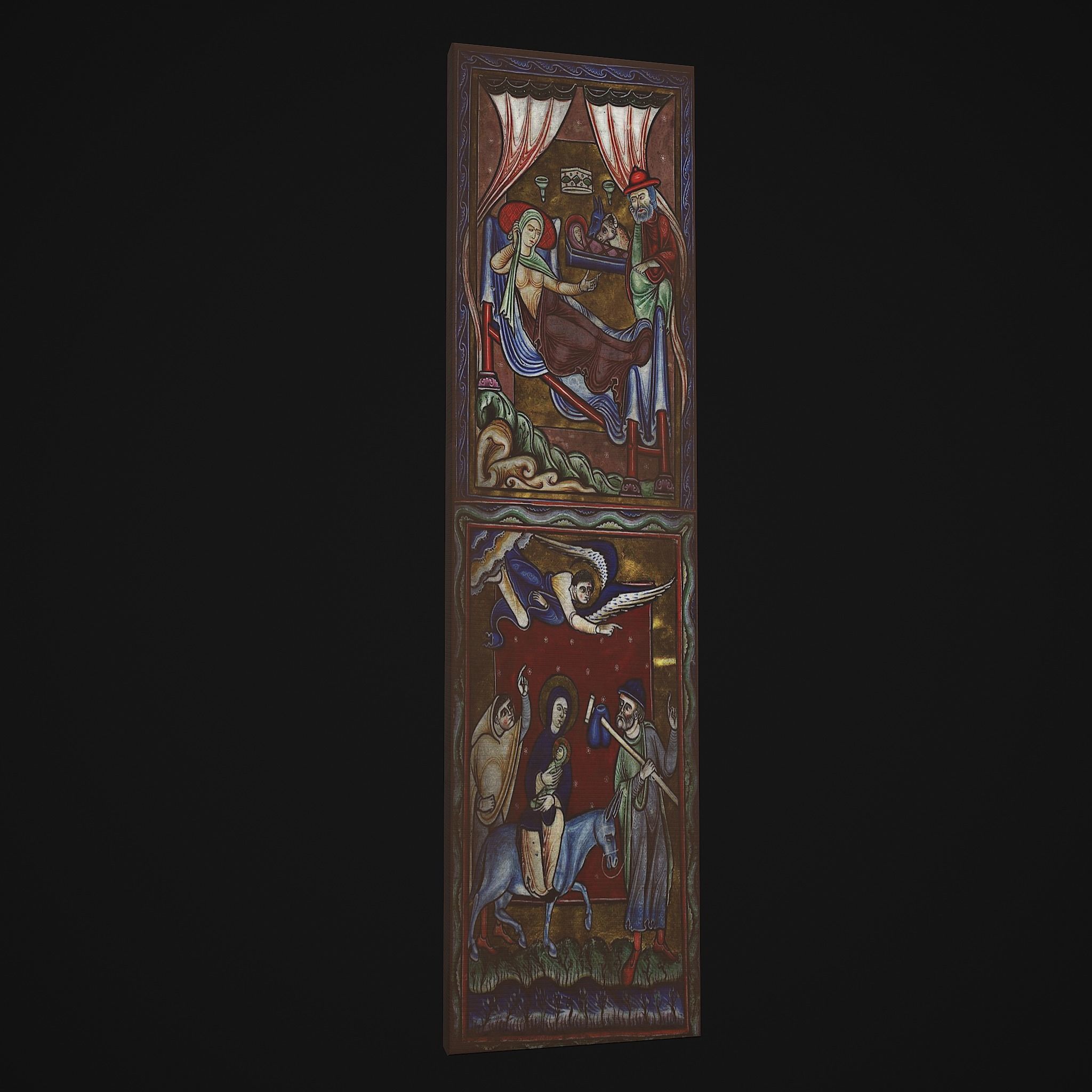 Medieval Manuscript Painting Low-poly 3D model_16