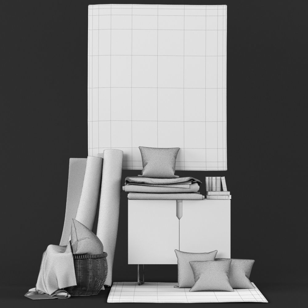 Harry Potter Set Pillows and Carpets 3D model_2