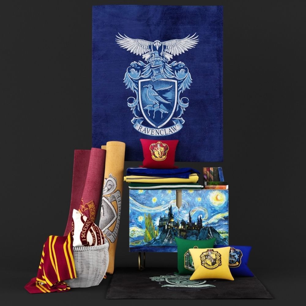 Harry Potter Set Pillows and Carpets 3D model_3