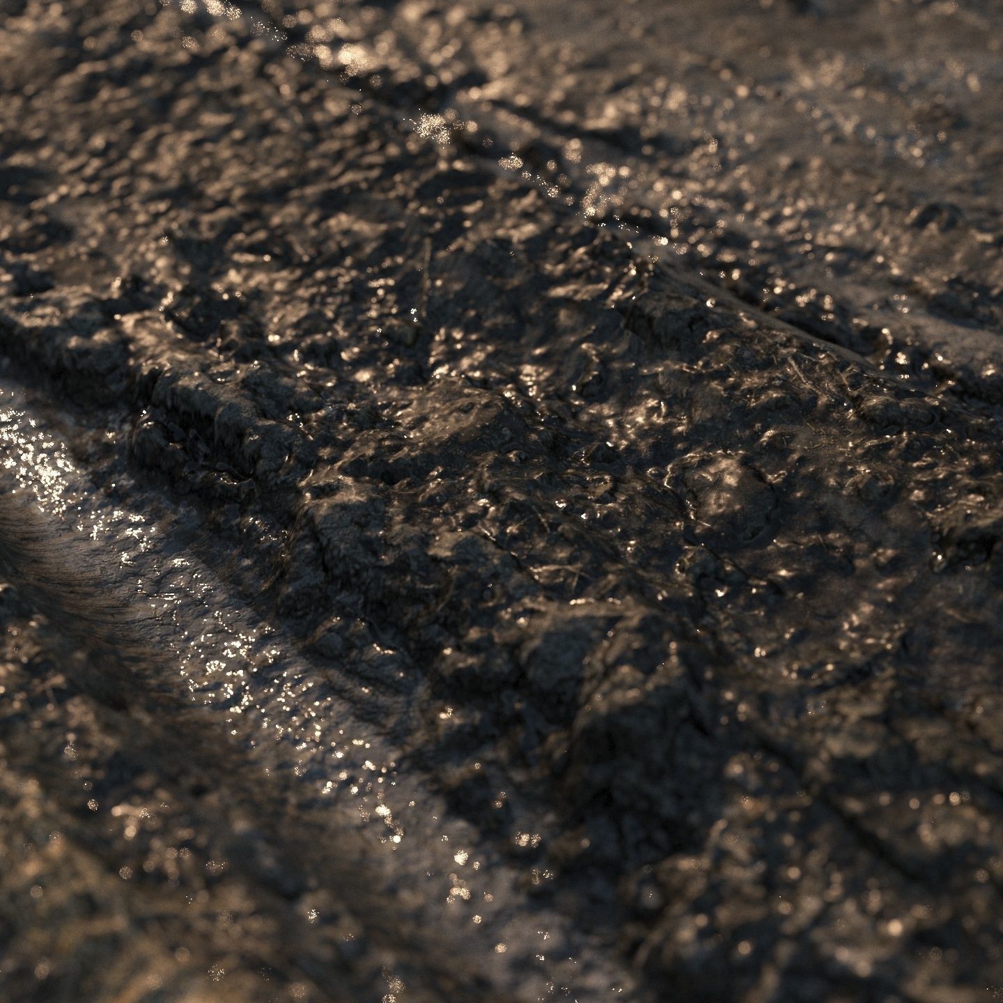 Dirt road material 05 Low-poly 3D model_2