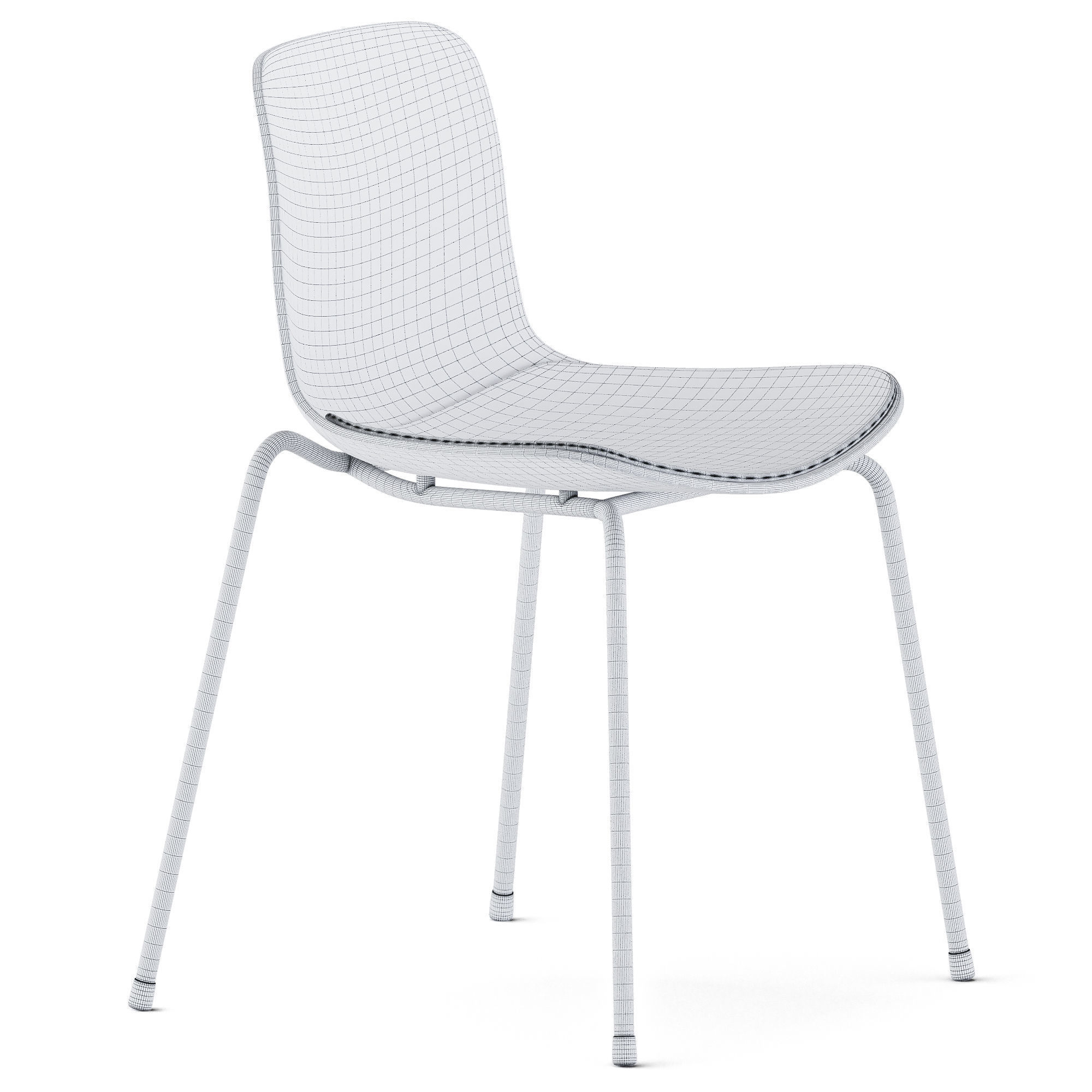 Langue Upholstered Stack Dining Chair by NORR11 3D model_3