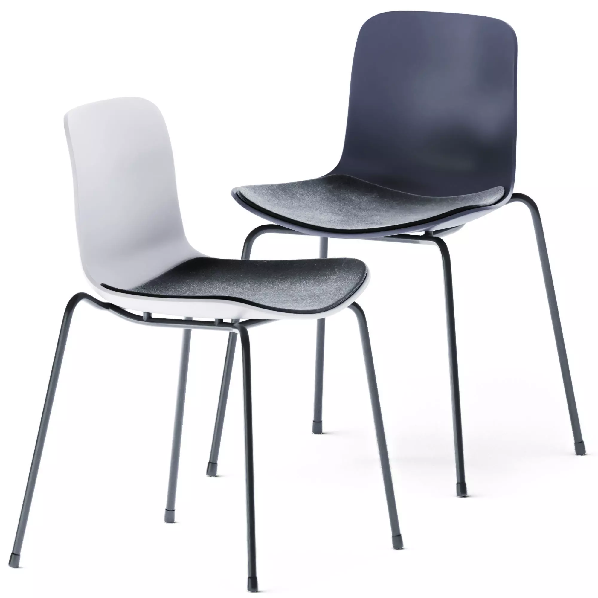 Langue Upholstered Stack Dining Chair by NORR11 3D model_0