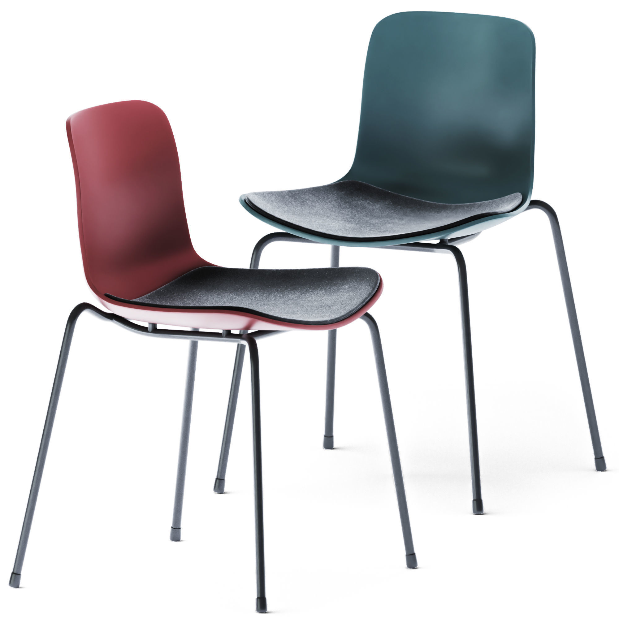 Langue Upholstered Stack Dining Chair by NORR11 3D model_1