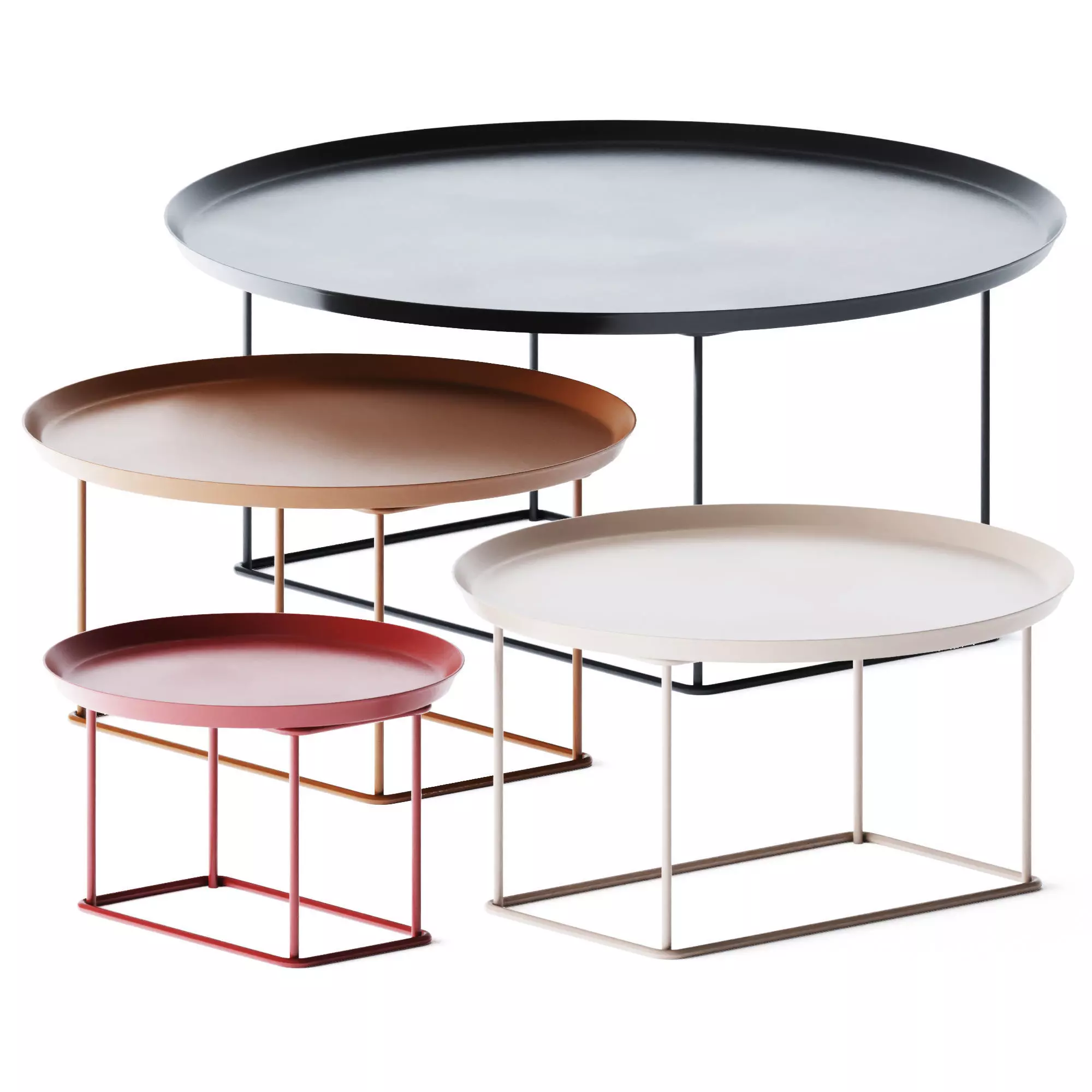 Fat Coffee Tables set by B B Italia 3D model_0