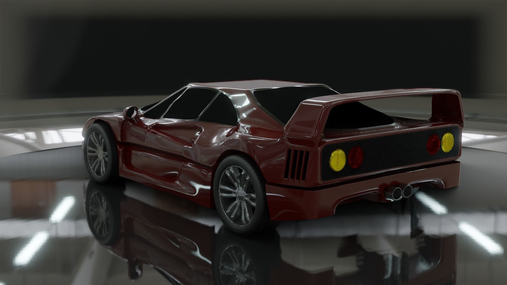 Ferrari f40 1987  Free low-poly 3D model_1